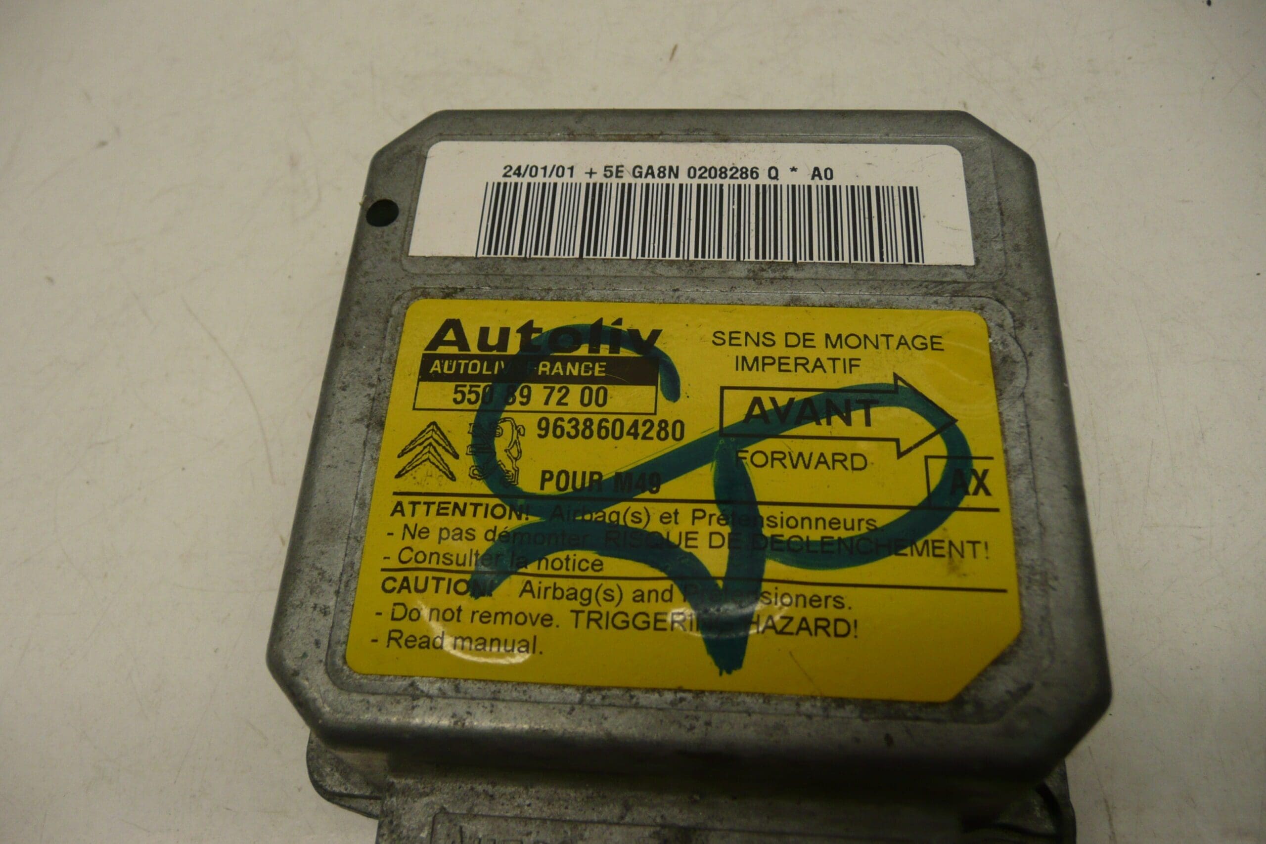 Unidad de airbag Citroën Berlingo I 9638604280