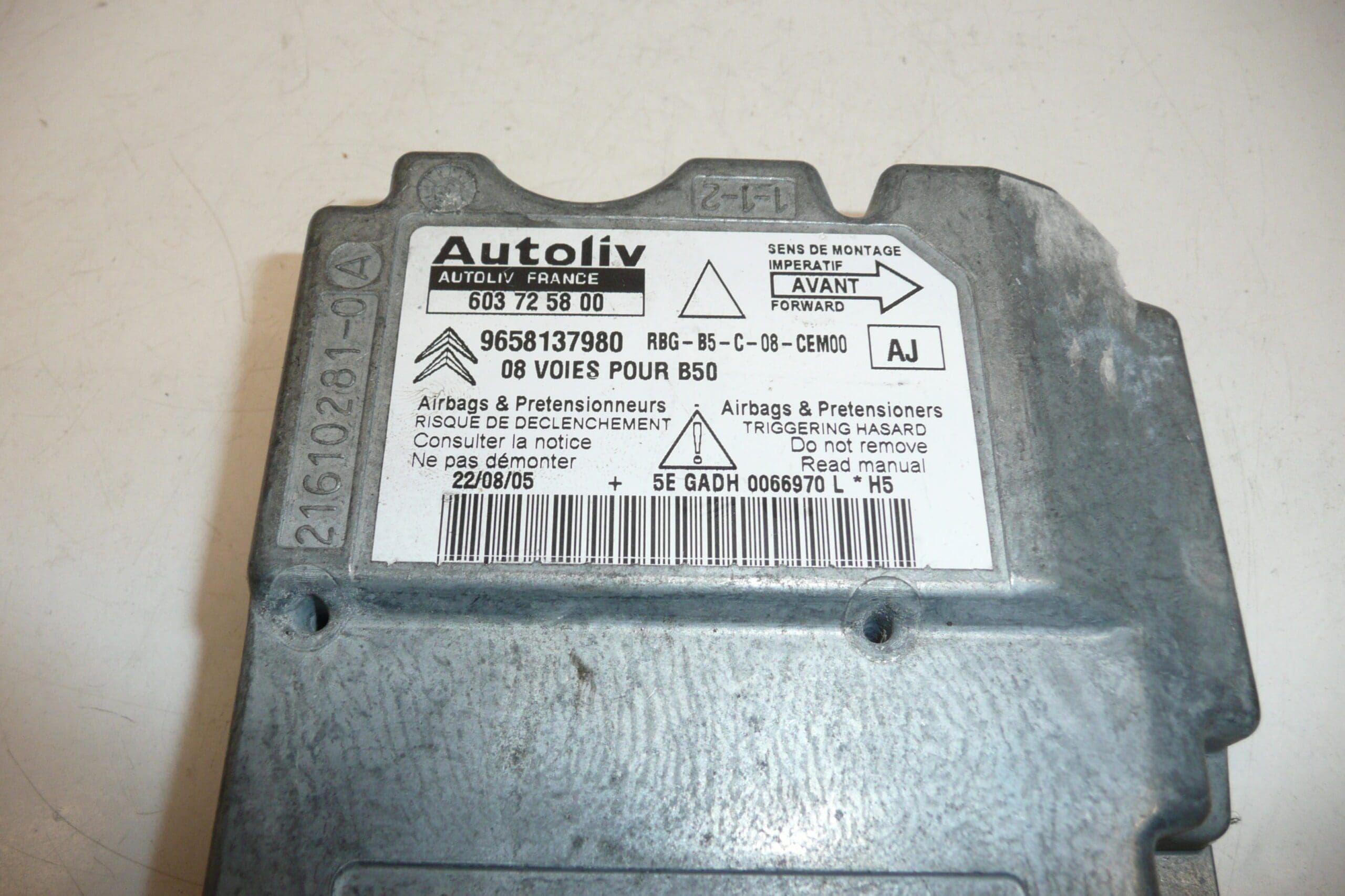 Unidad de airbag Citroën C4 9658137980