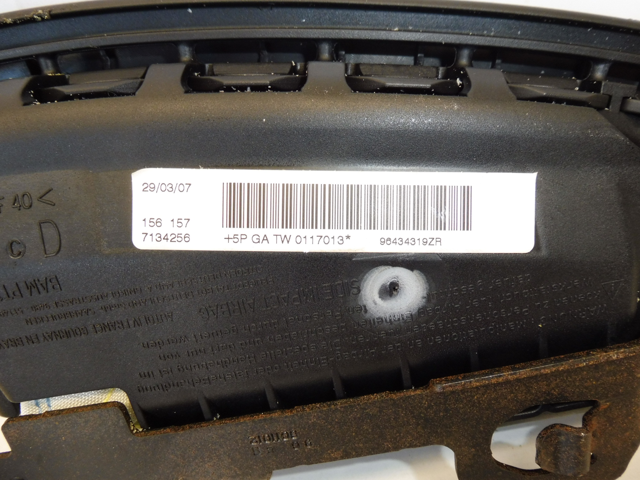 Airbag de asiento derecho Citroën C3 Pluriel 96434319ZR 8216JZ