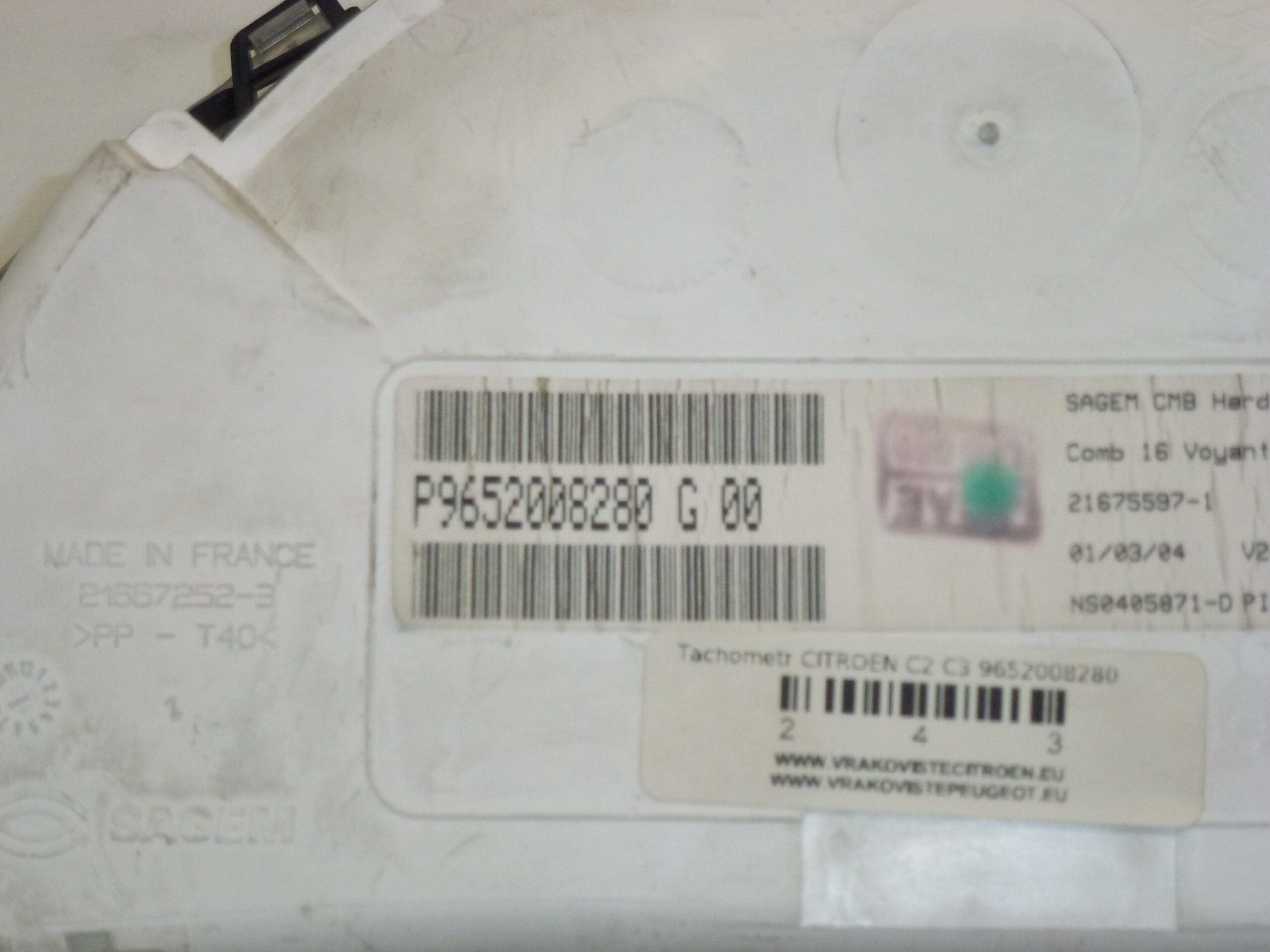 Velocimetro Citroën C2 C3 9652008280