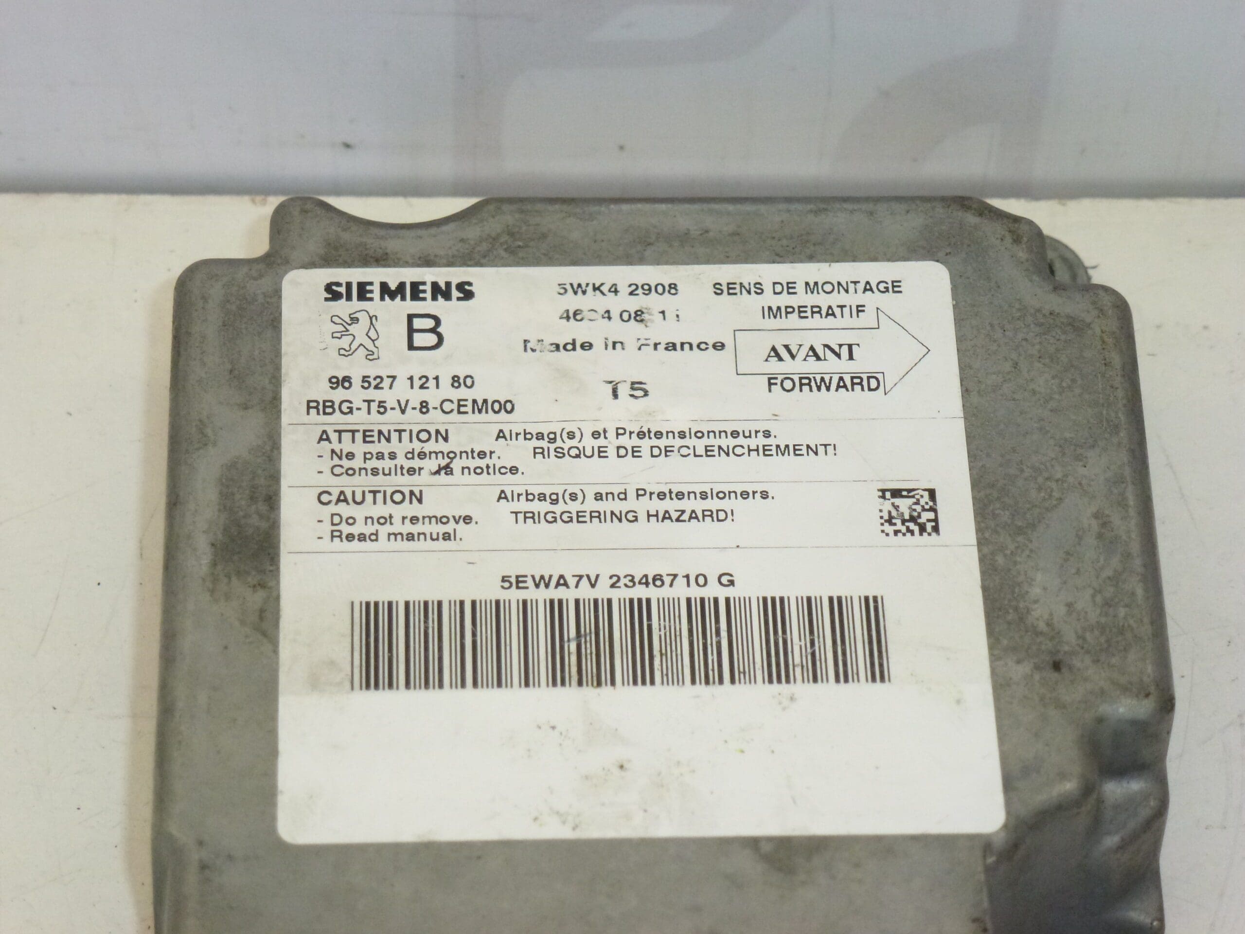 Unidad de airbag Siemens Peugeot 307 9652712180 6545HE