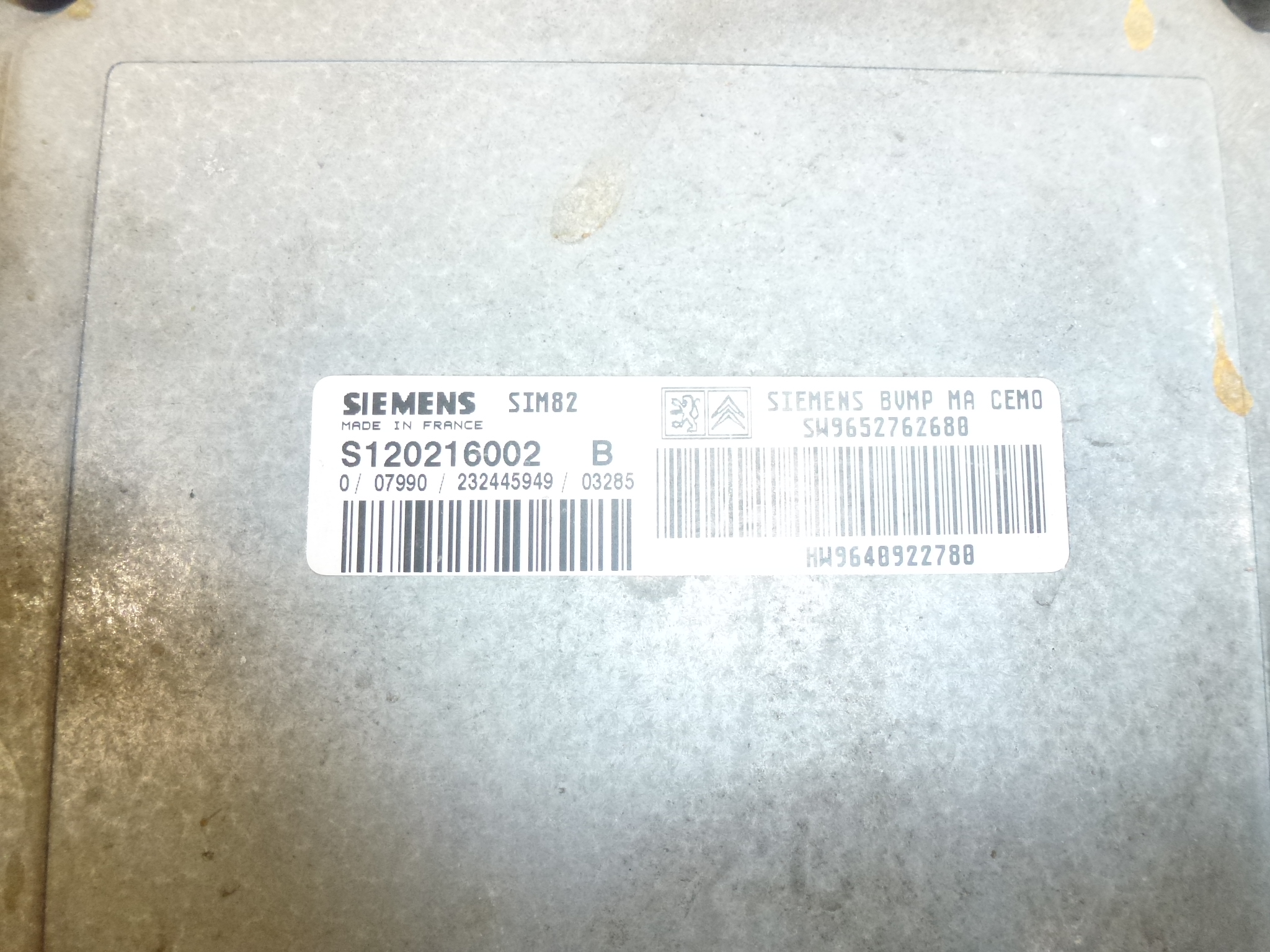 Centralita sensodrive Citroën Peugeot 9640922780 S120216002 B 2529J9